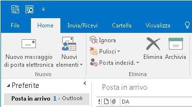 Outlook - select File menu